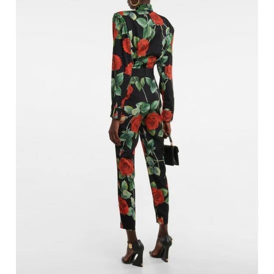 Dolce&Gabbana Floral Silk-blend Charmeuse Leggings - Image 2