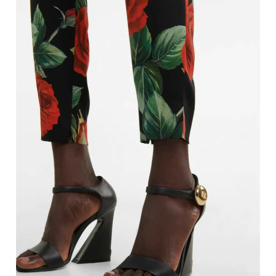 Dolce&Gabbana Floral Silk-blend Charmeuse Leggings - Image 4