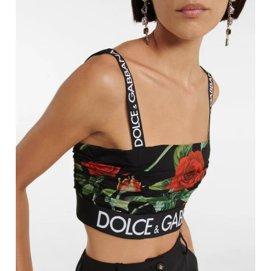 Dolce&Gabbana Floral Silk-blend Crop Top - Image 3