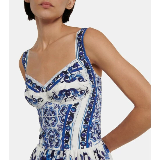 Dolce&Gabbana Printed Cotton Midi Dress - Image 3