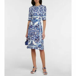 Dolce&Gabbana Printed Silk-blend Midi Dress