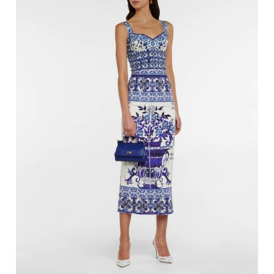 Dolce&Gabbana Printed Silk-blend Bustier