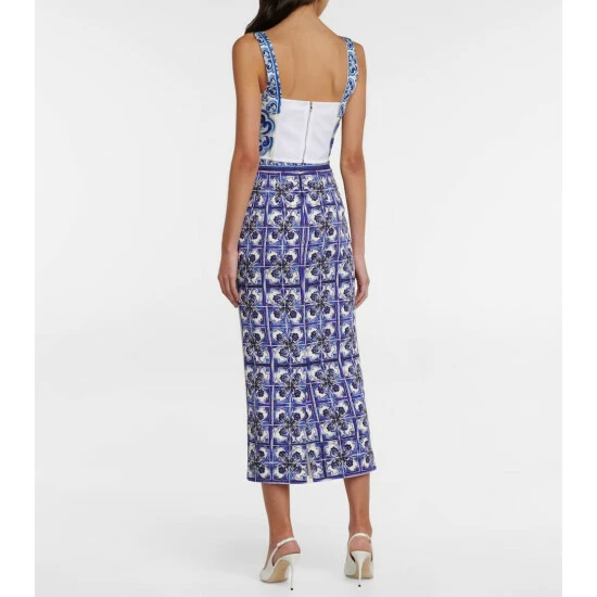 Dolce&Gabbana Printed Silk-blend Bustier - Image 2