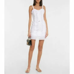 Dolce&Gabbana Bianca Embellished Lace Slides