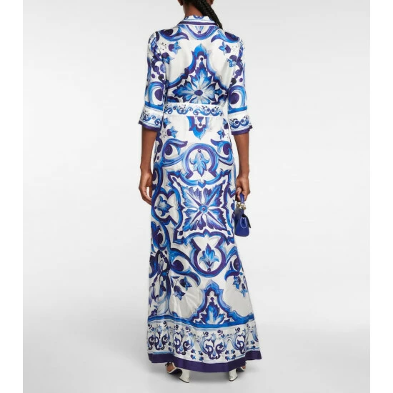 Dolce&Gabbana Printed Silk Twill Maxi Dress - Image 2