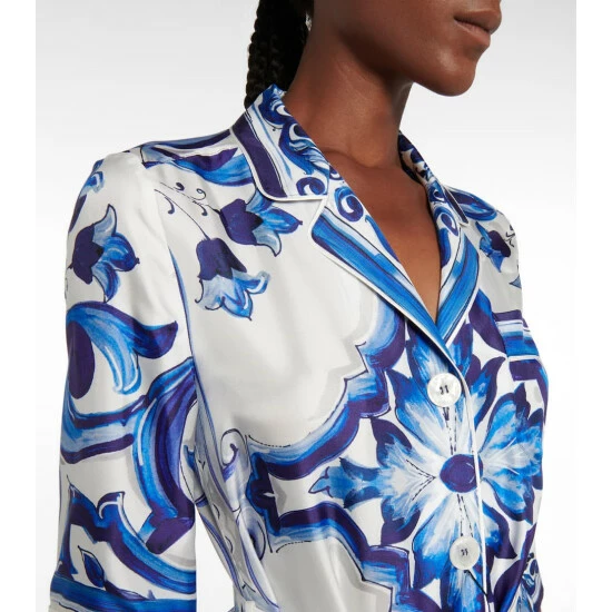 Dolce&Gabbana Printed Silk Twill Maxi Dress - Image 3