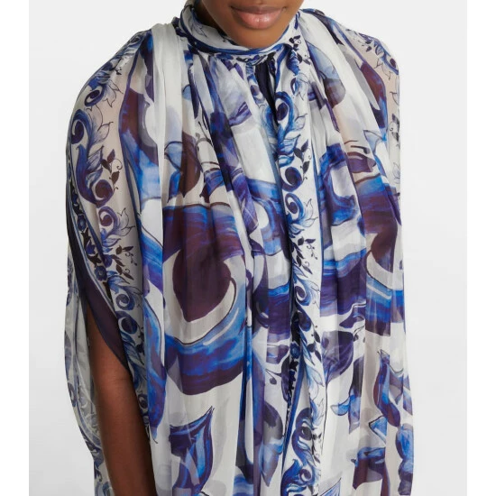 Dolce&Gabbana Printed Silk Chiffon Maxi Dress - Image 3