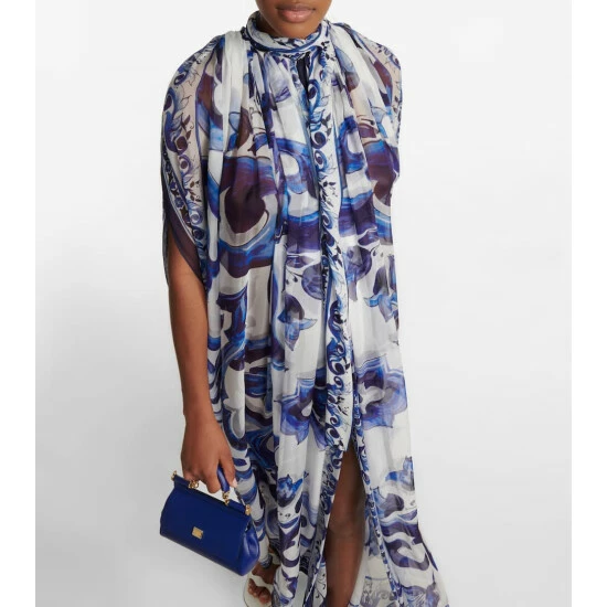 Dolce&Gabbana Printed Silk Chiffon Maxi Dress - Image 4