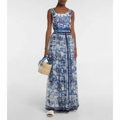 Dolce&Gabbana Printed Silk Chiffon Maxi Skirt