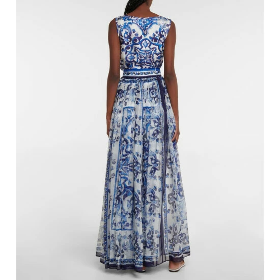 Dolce&Gabbana Printed Silk Chiffon Maxi Skirt - Image 2
