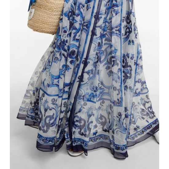 Dolce&Gabbana Printed Silk Chiffon Maxi Skirt - Image 4
