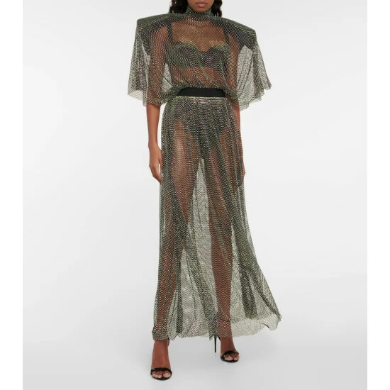 Dolce&Gabbana Embellished Mesh Maxi Dress