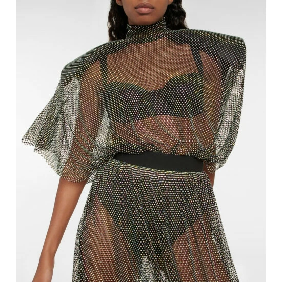 Dolce&Gabbana Embellished Mesh Maxi Dress - Image 3