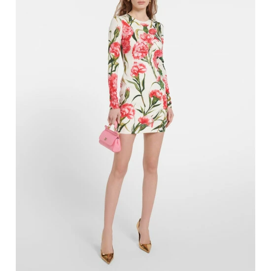 Dolce&Gabbana Floral Charmeuse Minidress