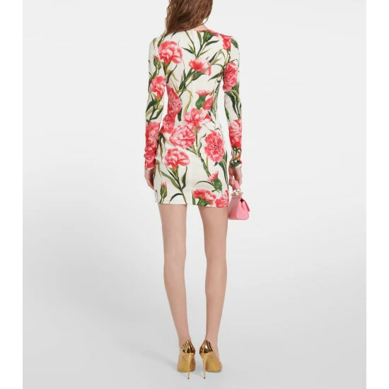 Dolce&Gabbana Floral Charmeuse Minidress - Image 2