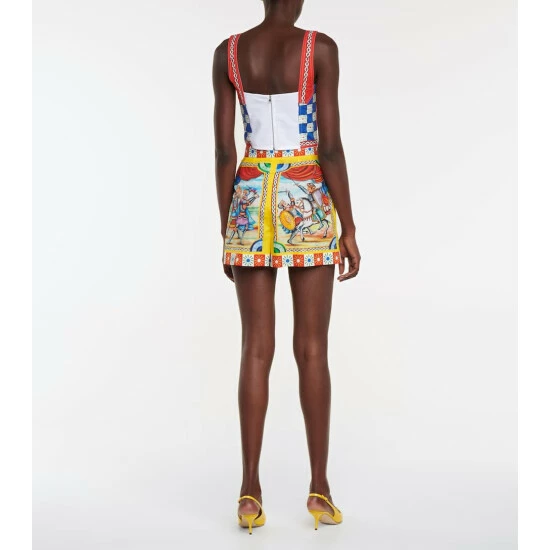 Dolce&Gabbana Printed Stretch Cotton-blend Bustier - Image 2