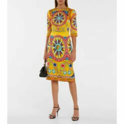 Dolce&Gabbana Printed Stretch-silk Crêpe Midi Dress