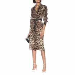 Dolce&Gabbana Leopard-print Stretch-silk Skirt