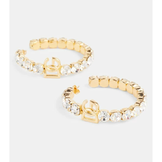 Dolce&Gabbana Embellished Hoop Earrings - Image 3