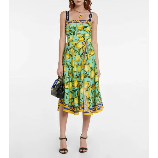 Dolce&Gabbana Printed Charmeuse Midi Dress