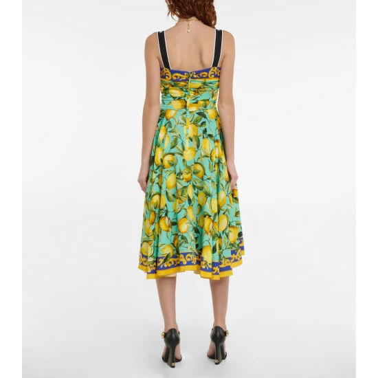 Dolce&Gabbana Printed Charmeuse Midi Dress - Image 2