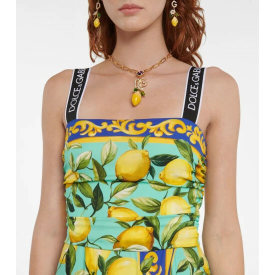 Dolce&Gabbana Printed Charmeuse Midi Dress - Image 3