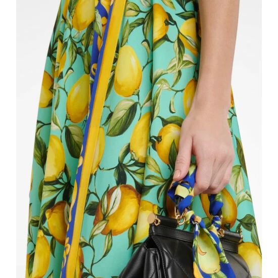 Dolce&Gabbana Printed Charmeuse Midi Dress - Image 4