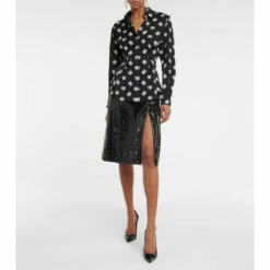 Dolce&Gabbana Logo Silk-blend Charmeuse Shirt