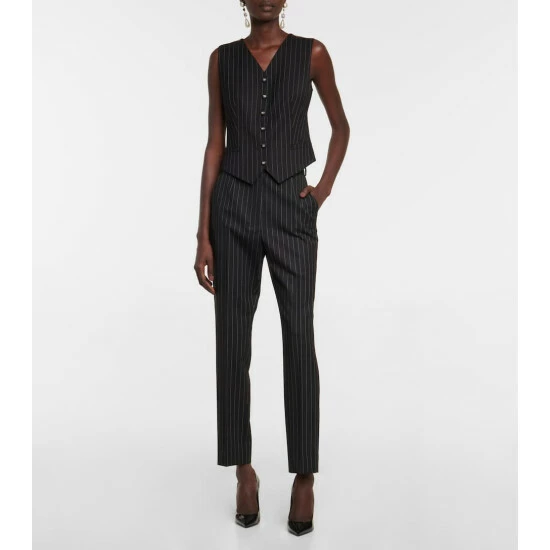 Dolce&Gabbana Pinstriped Wool-blend Vest
