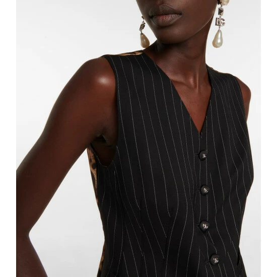 Dolce&Gabbana Pinstriped Wool-blend Vest - Image 3