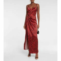Dolce&Gabbana Leopard-print Silk-blend Satin Gown