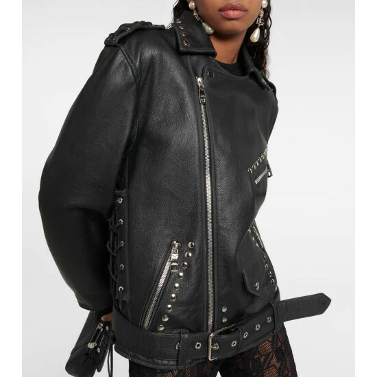 Dolce&Gabbana Embellished Leather Jacket - Image 3