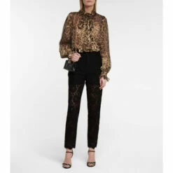 Dolce&Gabbana Leopard-print Silk Organza Blouse