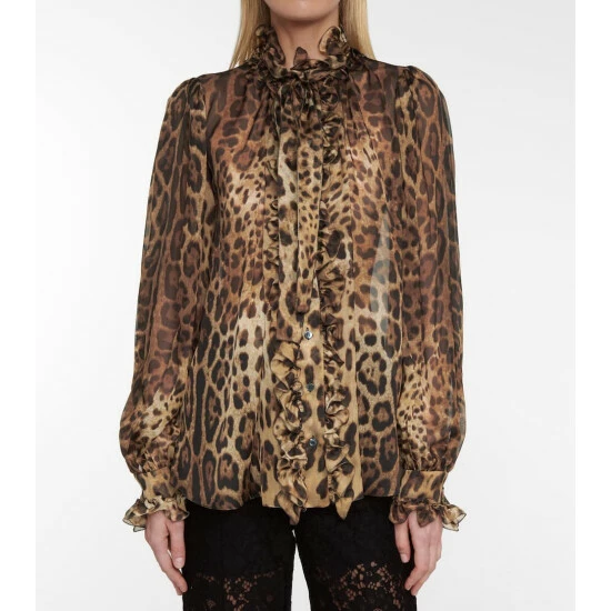 Dolce&Gabbana Leopard-print Silk Organza Blouse - Image 3
