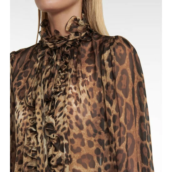 Dolce&Gabbana Leopard-print Silk Organza Blouse - Image 4