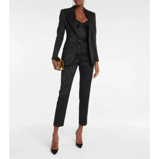 Dolce&Gabbana Jacquard High-rise Cropped Pants