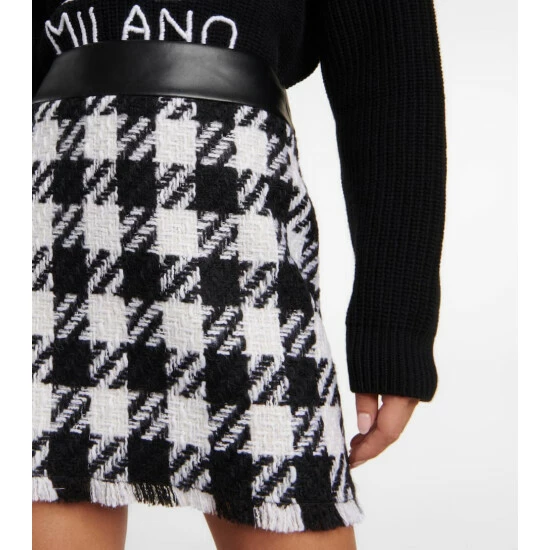 Dolce&Gabbana Houndstooth Wool-blend Miniskirt - Image 3