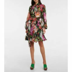Dolce&Gabbana Floral Silk Chiffon Minidress