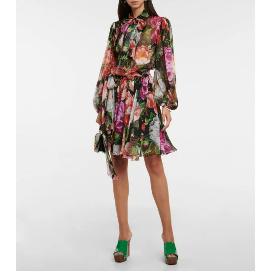 Dolce&Gabbana Floral Silk Chiffon Minidress