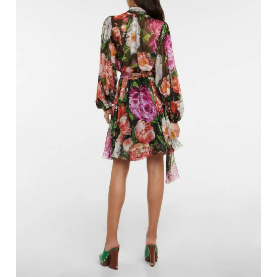 Dolce&Gabbana Floral Silk Chiffon Minidress - Image 2