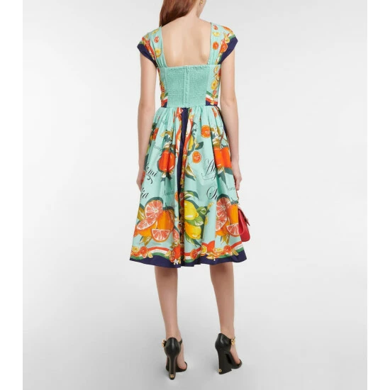 Dolce&Gabbana Printed Cotton Poplin Midi Dress - Image 2