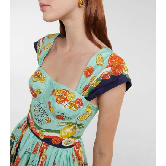 Dolce&Gabbana Printed Cotton Poplin Midi Dress - Image 3