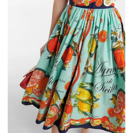 Dolce&Gabbana Printed Cotton Poplin Midi Dress - Image 4