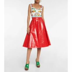 Dolce&Gabbana Faux Leather Midi Skirt