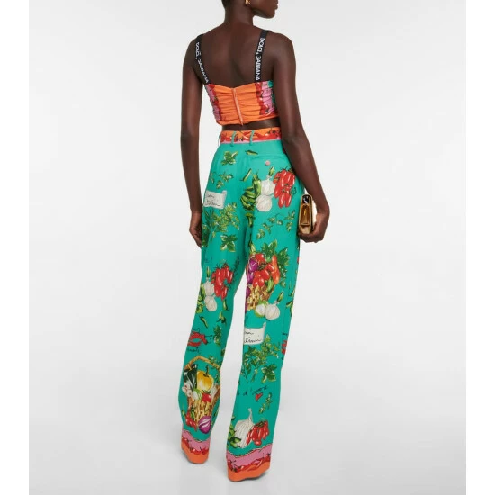 Dolce&Gabbana Printed Silk-blend Crop Top - Image 2