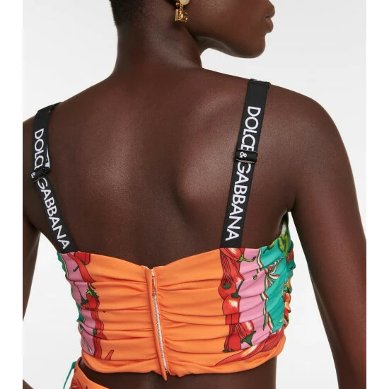 Dolce&Gabbana Printed Silk-blend Crop Top - Image 4