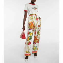 Dolce&Gabbana Printed Silk Twill Palazzo Pants