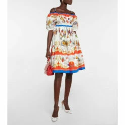 Dolce&Gabbana Printed Cotton Poplin Minidress