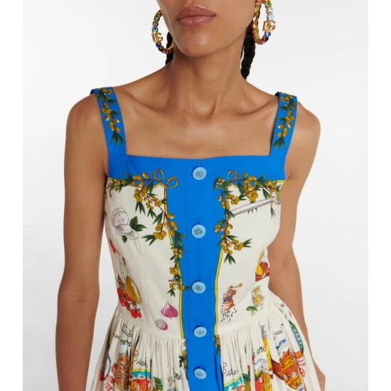 Dolce&Gabbana Printed Cotton Poplin Midi Dress - Image 3