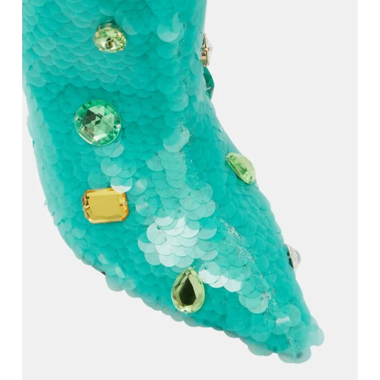 Dolce&Gabbana Cardinale 105 Sequined Over-the-knee Boots - Image 5